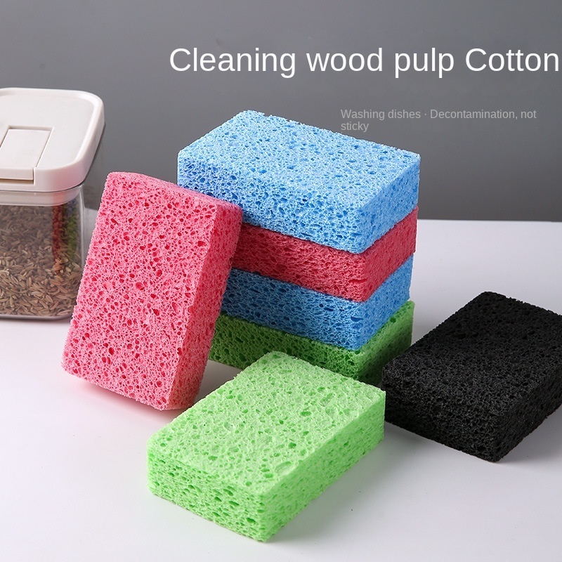 Absorbent Viscose Cotton Dishwashing Scouring Pad Cellulose Sponge Kitchen Cleaning Eraser Decontamination Scouring Pads