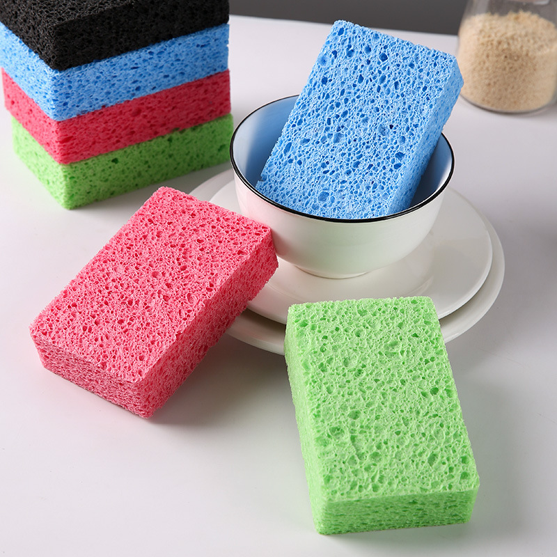 Absorbent Viscose Cotton Dishwashing Scouring Pad Cellulose Sponge Kitchen Cleaning Eraser Decontamination Scouring Pads