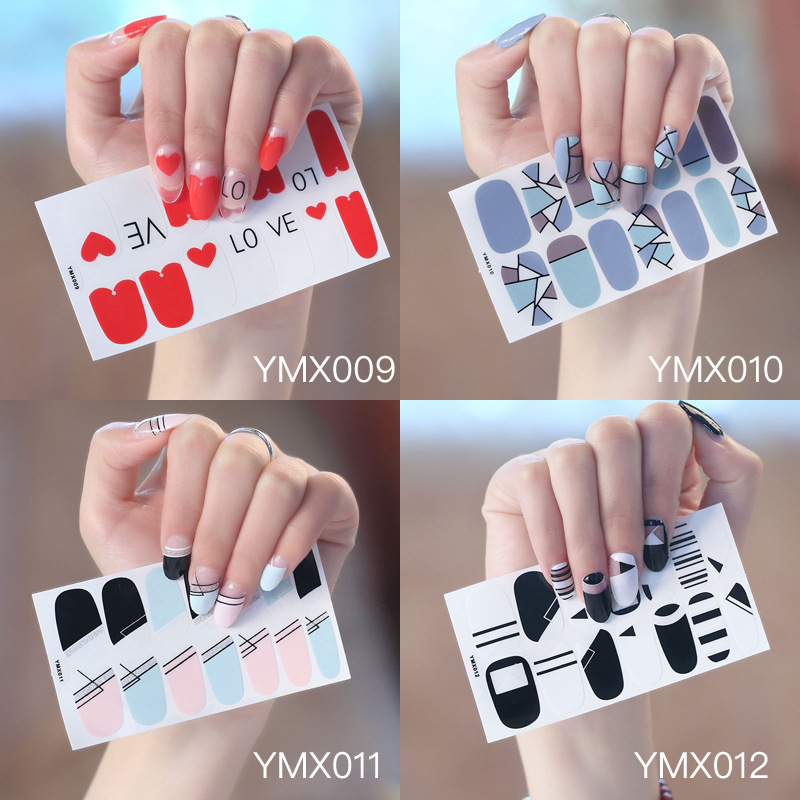 Wholesale OEM custom design colorful nail polish strips wraps nail wraps