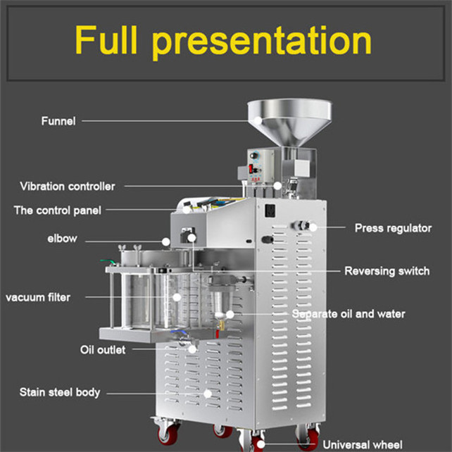 Hot selling commercial small cold pressed virgin coconut oil machine/oil press with oil filter