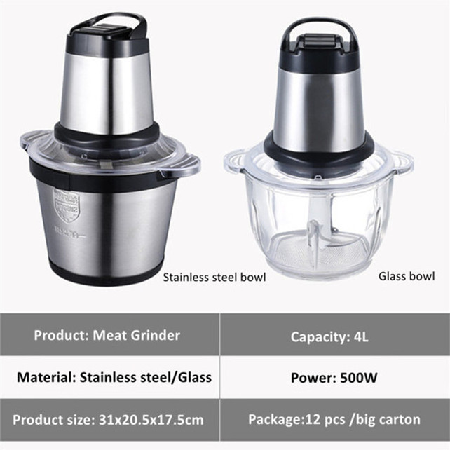 Multifunction food Chopper Hot,Sale Smart Home 4L Large Capacity Yam Pounder Electric Meat Grinder/domestic meat grinder