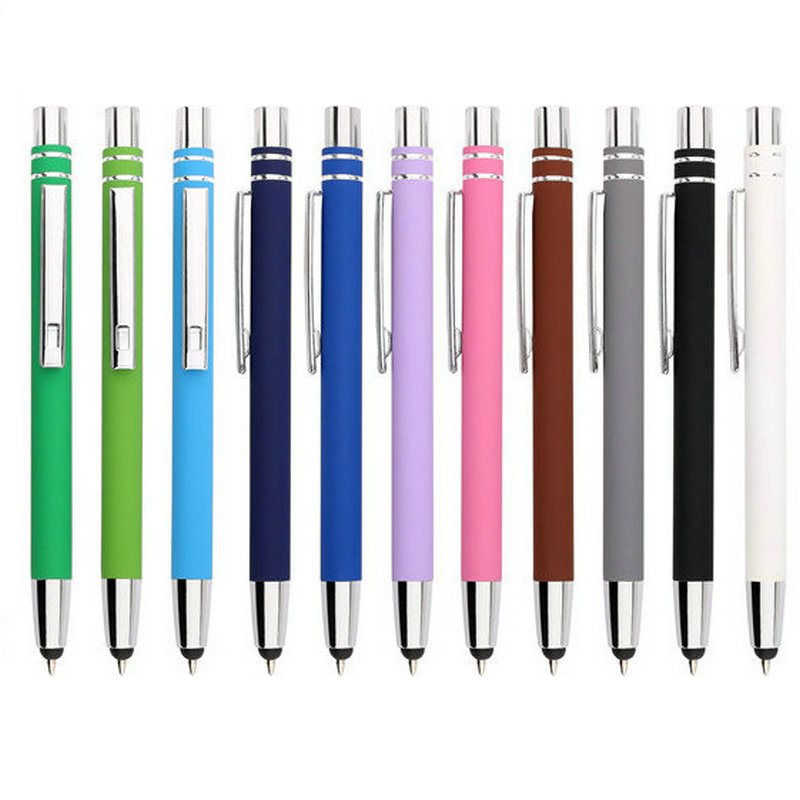 2 in 1 New Marketing Printing Logo Custom Metal Aluminium Alpha Personalized  Paragon Pens with Soft Touch Stylus