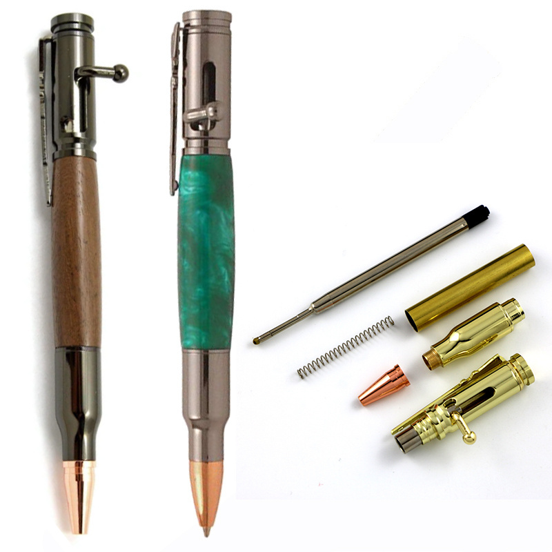 RTS US hot stocked Penn states Solid Brass Cartridge 30 Calibre wood turning bolt action pen kits for diy