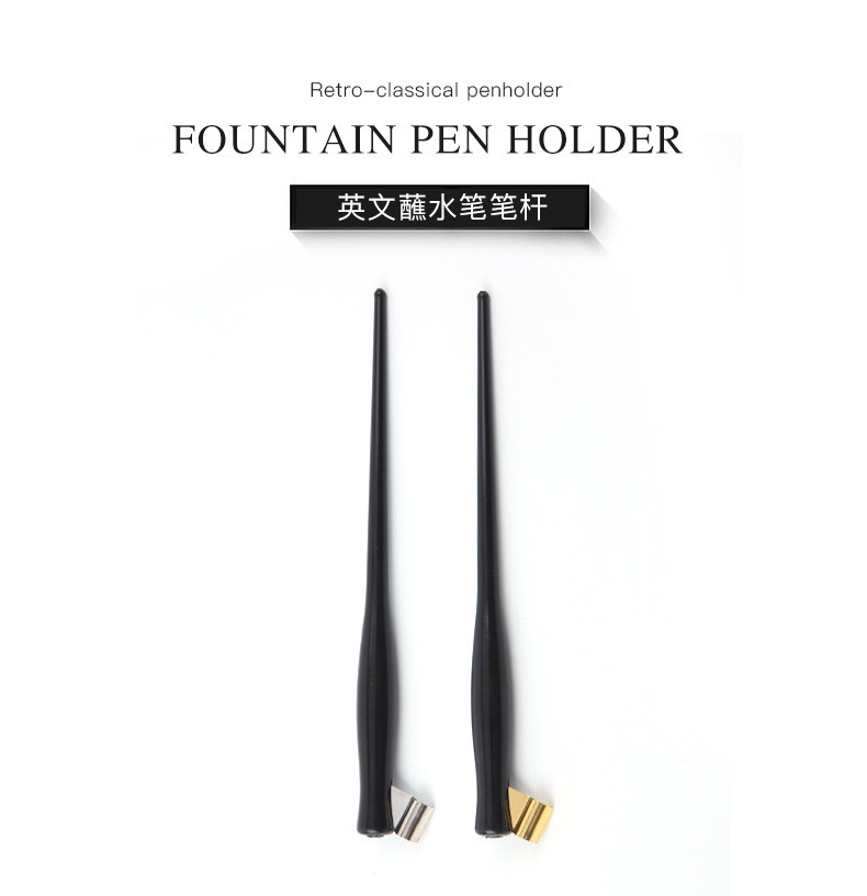 Dual Plastic English Calligraphy Oblique G Nib Pen Holder Stub Italic Dip Handle Pen with Removable Metal Multi-Fit Brass Flange