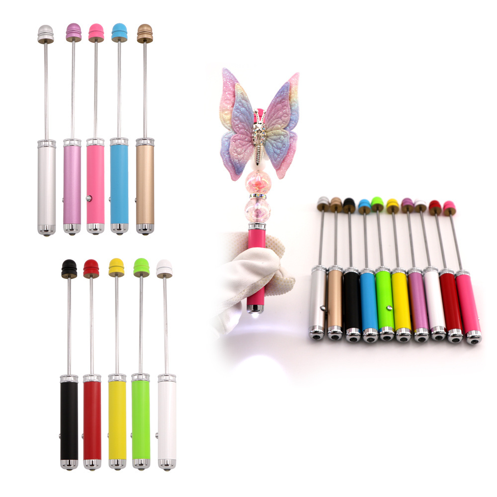 Creative Fancy Mini DIY Beads Flashlight Add a Bead Decorative Girls Kids Handmade Lamp Gifts  Custom Beadable LED Light