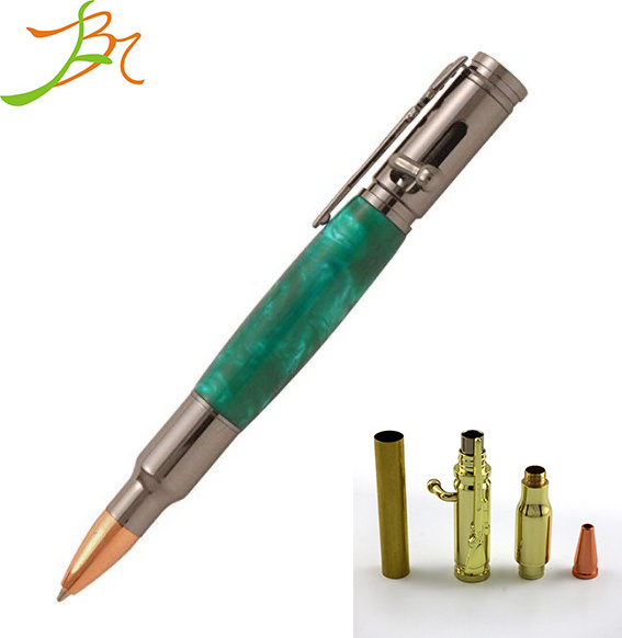 RTS US hot stocked Penn states Solid Brass Cartridge 30 Calibre wood turning bolt action pen kits for diy