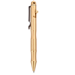 Gold Eyebolt Thread Bolt Action Tactical Pen Portable Delicate Copper Brass Solder EDC Pocket Pen With Gift Box