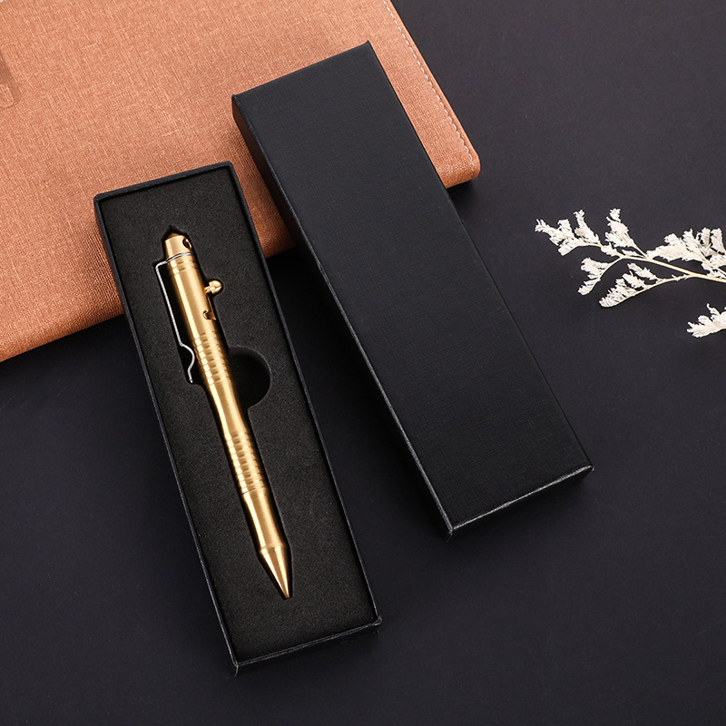 Gold Eyebolt Thread Bolt Action Tactical Pen Portable Delicate Copper Brass Solder EDC Pocket Pen With Gift Box