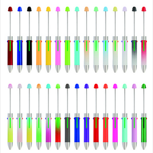 DIY Beads Charms Decorative Beaded Pens Ombre ABS Plastic 4 in 1 Multi-colored Beadable Click Pen