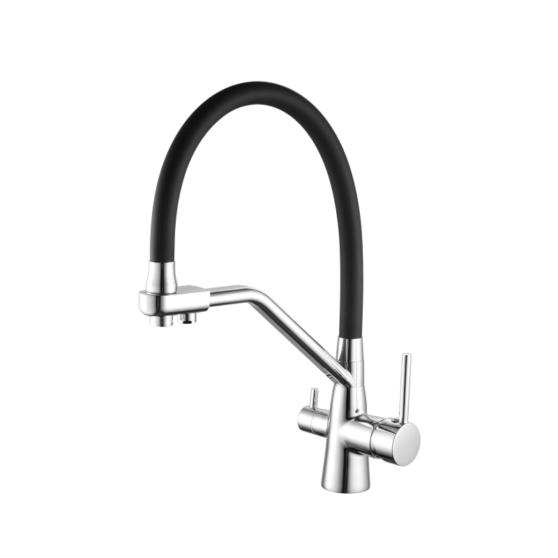 Modern Kitchen Faucet Tap Pure Water Filter Mixer Crane Dual Handles Purification Kitchen Hot and Cold Faucet