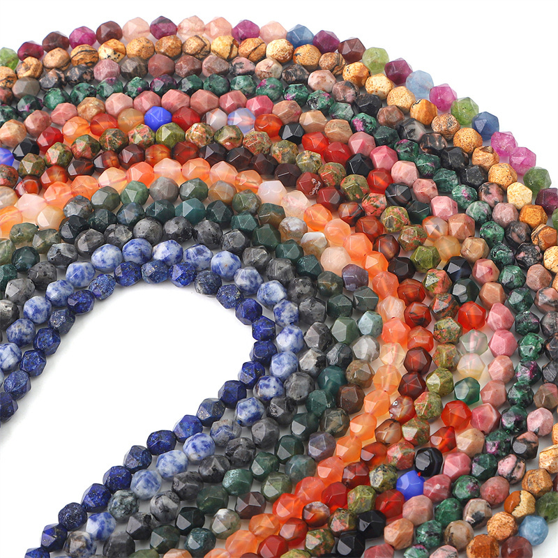 Wholesale Hot Natural Faceted 6 8 10mm Gemstone Bead Agate Loose Stone Beads For Jewelry Beaded Necklace Waist Bracelet Making