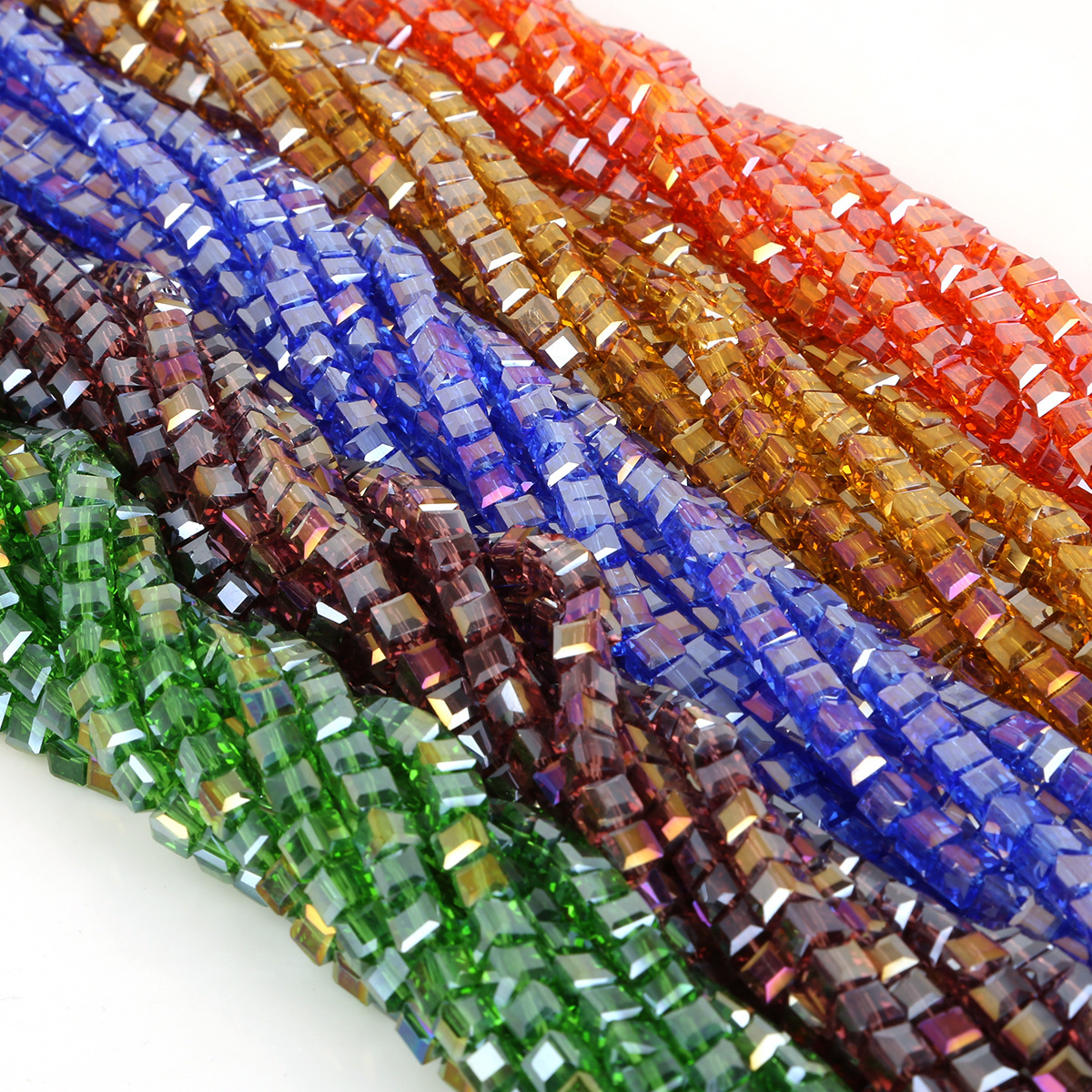 Hot Sale 6mm/8mm Multi Colors Glass Crystal Square Beads For Jewelry Making Bracelet Necklace DIY Jewelry Findings