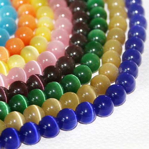 13 Colors Choose Cat Eye Bead 4/6/8MM Glass String Loose Space Beads Opal DIY Charm Beads for Jewelry Making DIY Bracelet