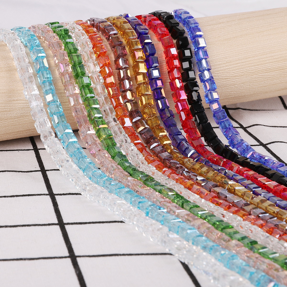 Hot Sale 6mm/8mm Multi Colors Glass Crystal Square Beads For Jewelry Making Bracelet Necklace DIY Jewelry Findings