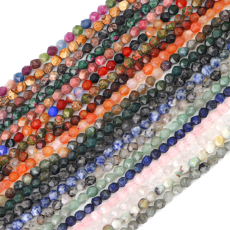 Wholesale Hot Natural Faceted 6 8 10mm Gemstone Bead Agate Loose Stone Beads For Jewelry Beaded Necklace Waist Bracelet Making