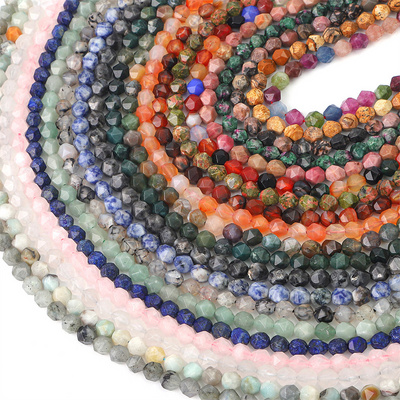 Wholesale Hot Natural Faceted 6 8 10mm Gemstone Bead Agate Loose Stone Beads For Jewelry Beaded Necklace Waist Bracelet Making