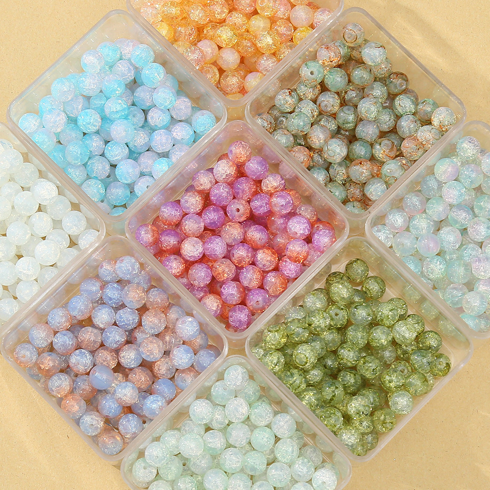 50PCs/bag Glass Jewelry Protein Chalcedony Beads 10mm Loose Bead for Bracelet Necklace Jewelry DIY Pendant