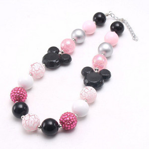 New cartoon Mickey head acrylic children beaded necklace hot Kid Chunky Necklace