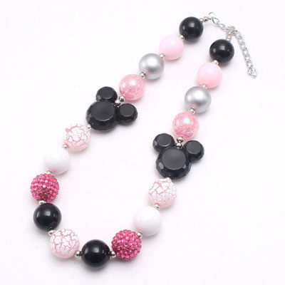 New cartoon Mickey head acrylic children beaded necklace hot Kid Chunky Necklace