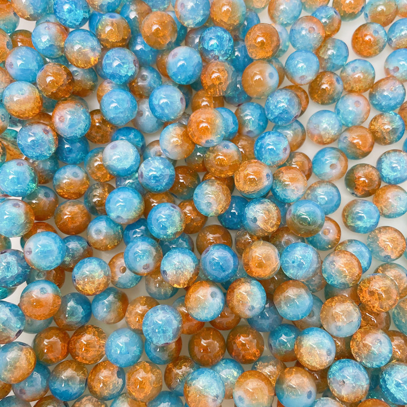 50PCs/bag Glass Jewelry Protein Chalcedony Beads 10mm Loose Bead for Bracelet Necklace Jewelry DIY Pendant