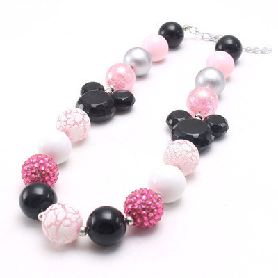 New cartoon Mickey head acrylic children beaded necklace hot Kid Chunky Necklace