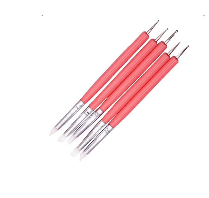 Custom acrylic handle 5pcs/Set nail art pen double head dotting nail pen nail dotting wax pen