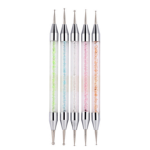 Free samples Customized different color rhinestone handle nail tools duble-side nail dotting diamond crayons pen