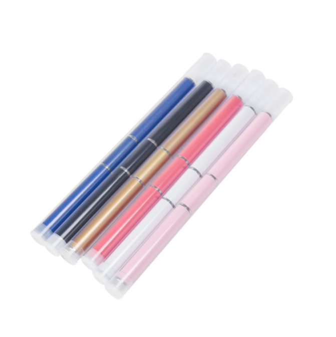 Wholesale double head metal handle nail pusher oil pen with brush tip on nail glue nail tube brush