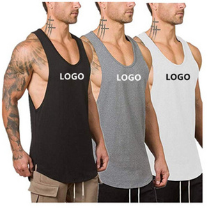 custom Solid Color hollow Ribbed Undershirt Sports Fitness Seamless Black Men Vest