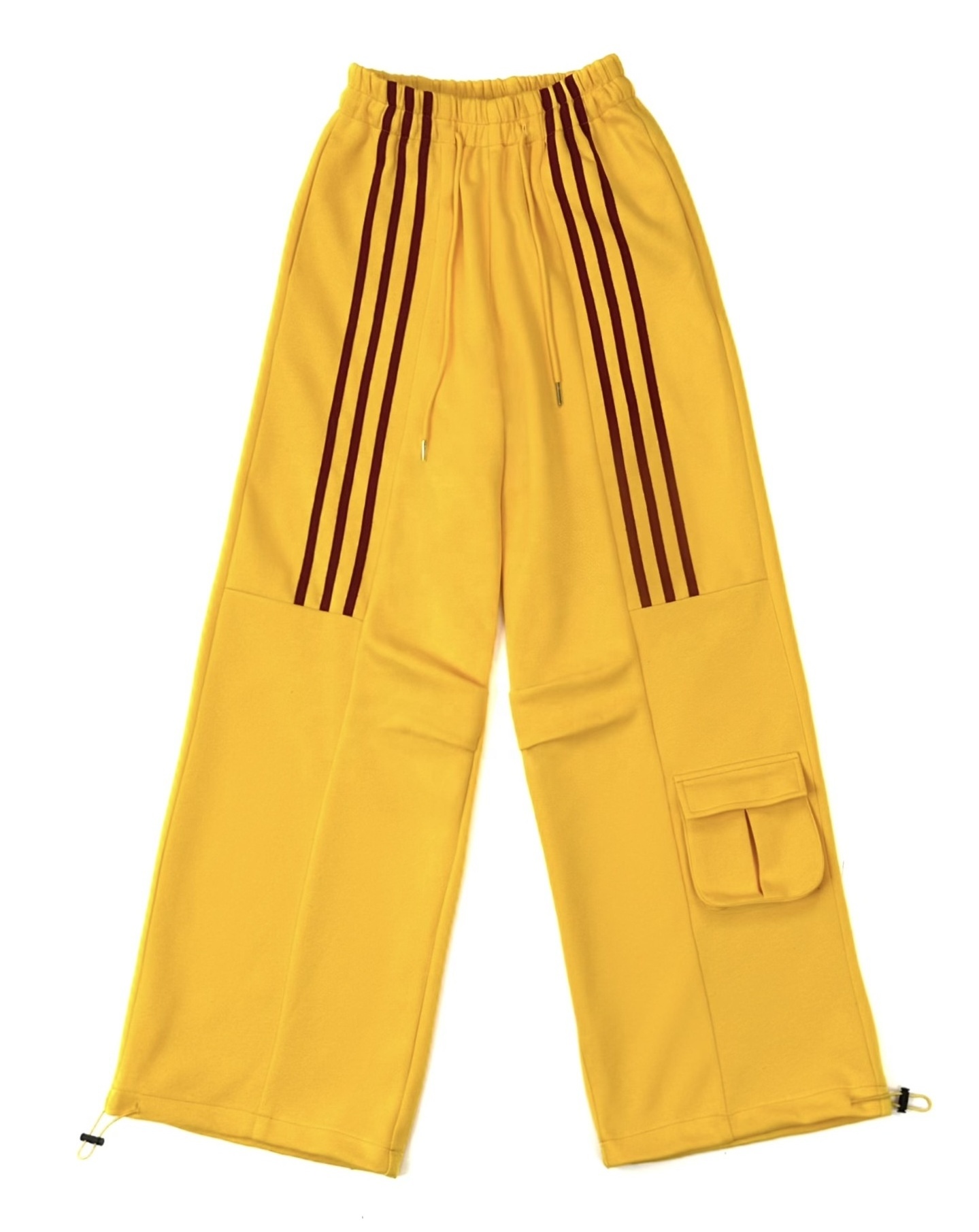 Striped Cargo Long Pants Button Track Pants Flared Sweatpants Stacked Tracksuits 400 Gsm Track Pants Men