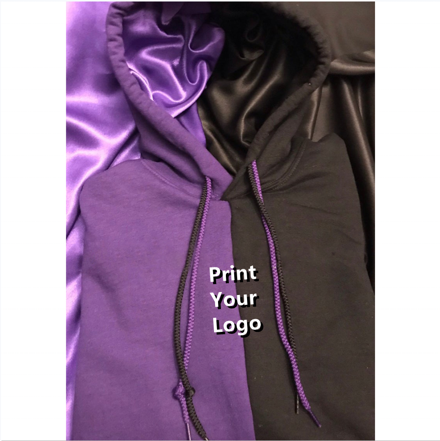 2022 Streetwear Fashion Logo Custom Crop Top Hoodie Silk Satin Lined Hood Hoodies Women Printed Knitted 100% Cotton Spring