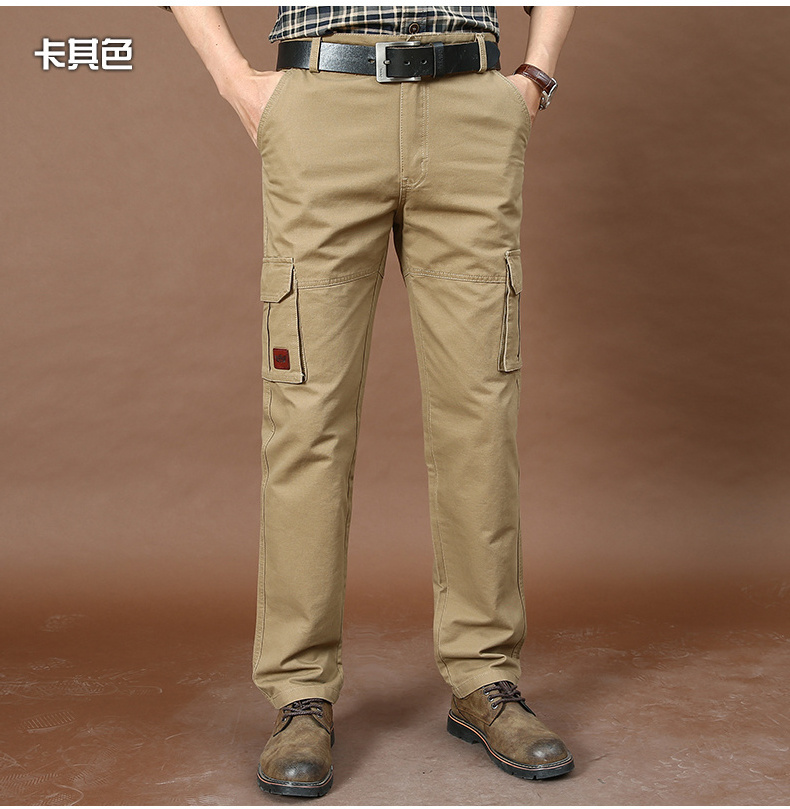 Baggy Pants Drawstring Trousers Pants with Pockets Mens Cargo Pants Wholesale Men's Stretch Khaki Custom Woven Fabric Casual