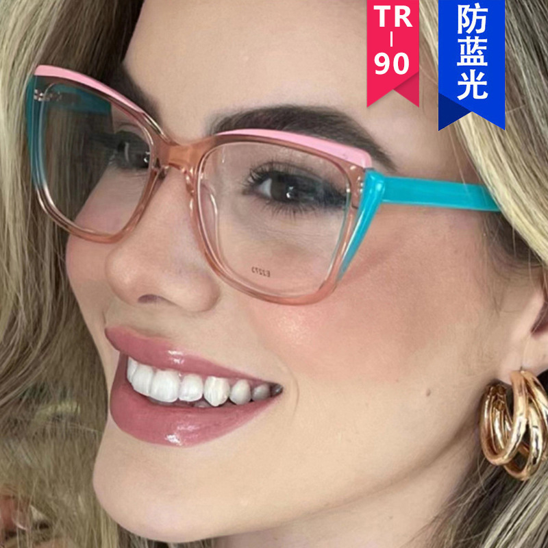 5210 Fashion eyeglasses frames for woman wholesale eyeglass frames optical eyeglass frame blue anti-reflective glasses cheap