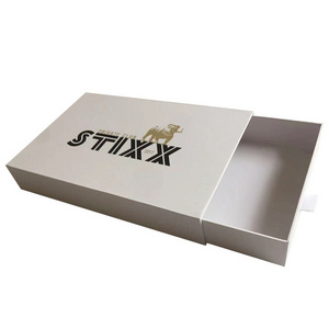 Custom logo printing luxury cardboard gift wrap sliding drawer box t-shirt gift box