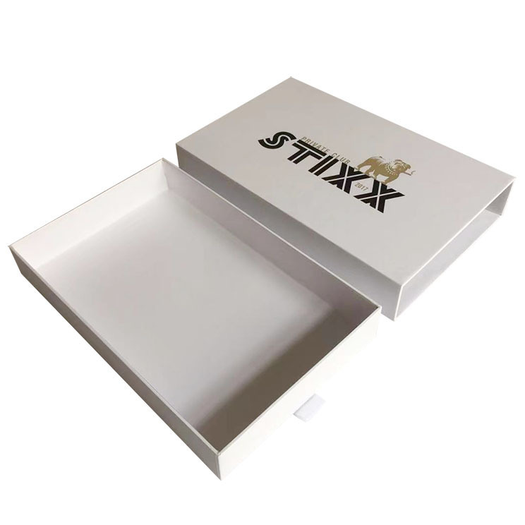 Custom logo printing luxury cardboard gift wrap sliding drawer box t-shirt gift box