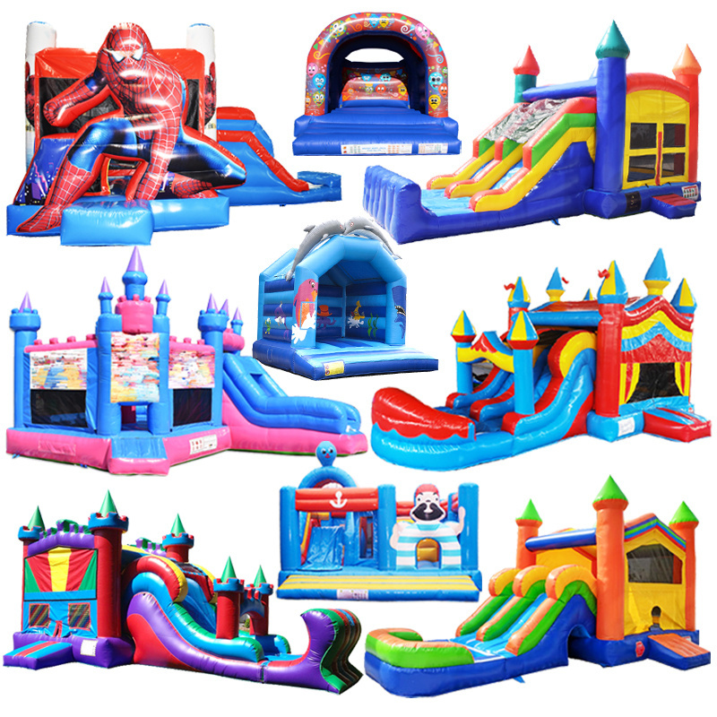 Inflatable Bounce House  Mindcraft Continuos Air Pump For  Wall Houses Commercial Diapositiva Thomas Train