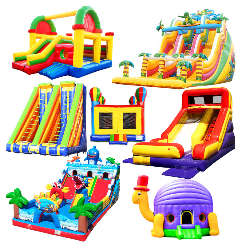 Commercial kids playground obstacle toboggan gonflable bouncy water slide combo bounce house inflatable castle