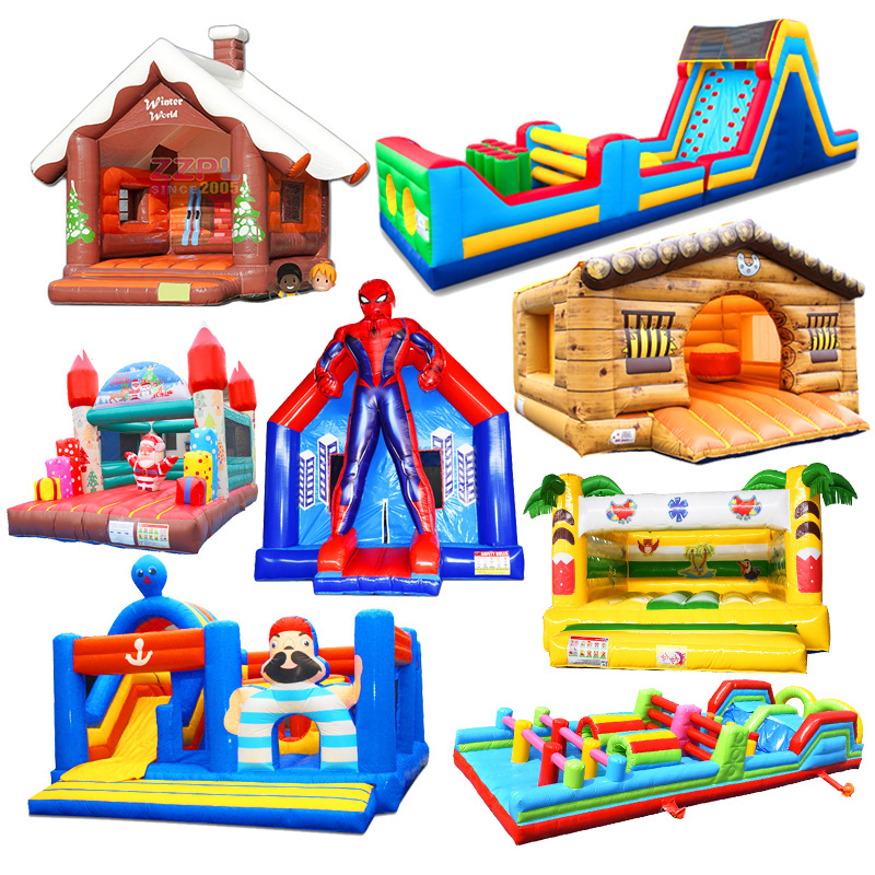 Commercial kids playground obstacle toboggan gonflable bouncy water slide combo bounce house inflatable castle