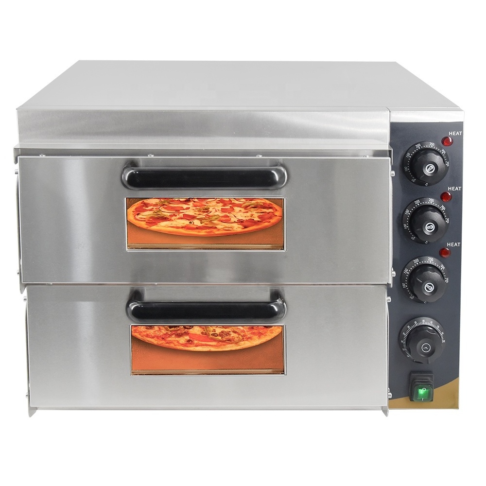 Double Layer Cookies Making Machine electric portable two decks pizza oven commercial kitchen Cake Bread Baking Equipment