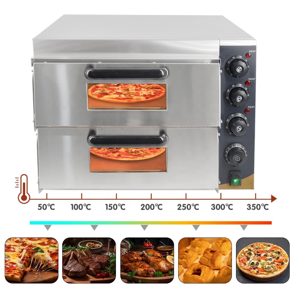 Double Layer Cookies Making Machine electric portable two decks pizza oven commercial kitchen Cake Bread Baking Equipment