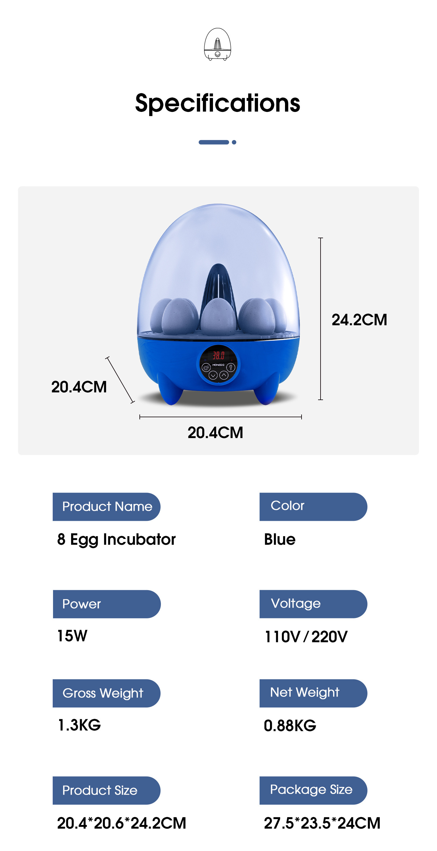 HHD WONEGG 8PCS Family Baby Chick Electric Thermometer Pet Brooder Curadle Made in China