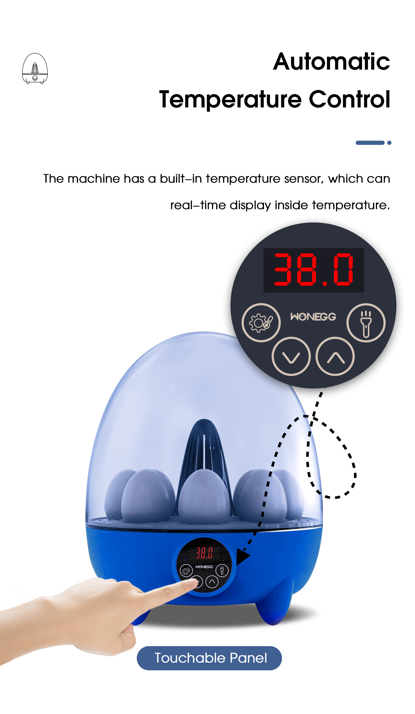 HHD WONEGG 8PCS Family Baby Chick Electric Thermometer Pet Brooder Curadle Made in China