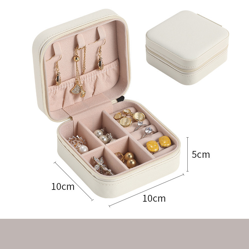 FANXI luxury arrival mini leather pu Small Travel Jewelry Box organizer women gifts custom logo jewelry storage box with mirror