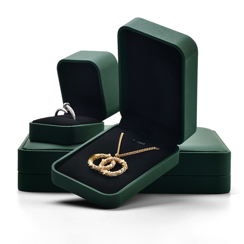 FANXI H077 custom logo greener Leather Jewelry Box Ring Earrings Pendant Necklace Box Jewelry Packaging