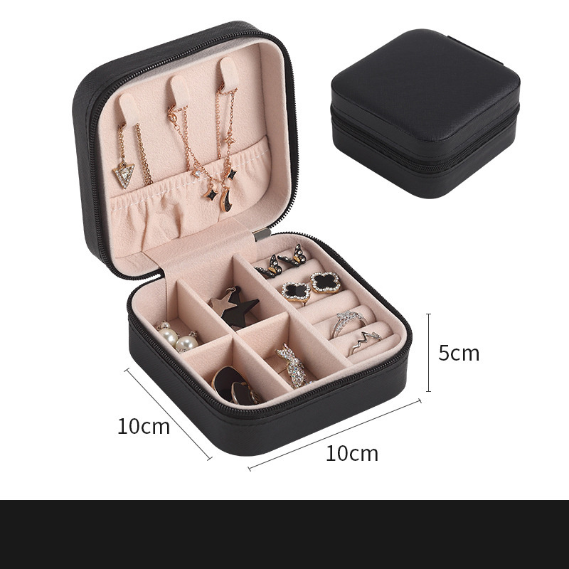 FANXI luxury arrival mini leather pu Small Travel Jewelry Box organizer women gifts custom logo jewelry storage box with mirror