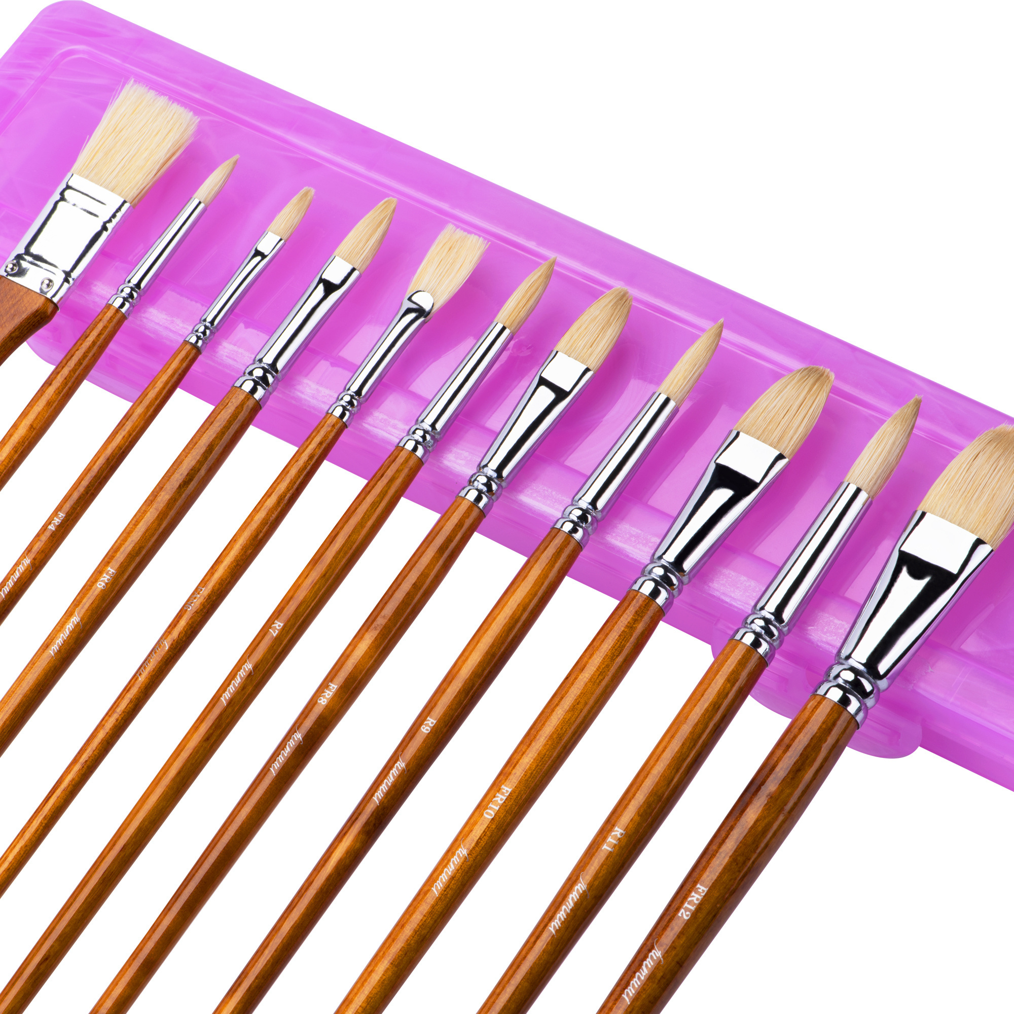 11pcs/set  Professional Paint Brush With Free Carrying Box Artist Oil Painting Brush Set