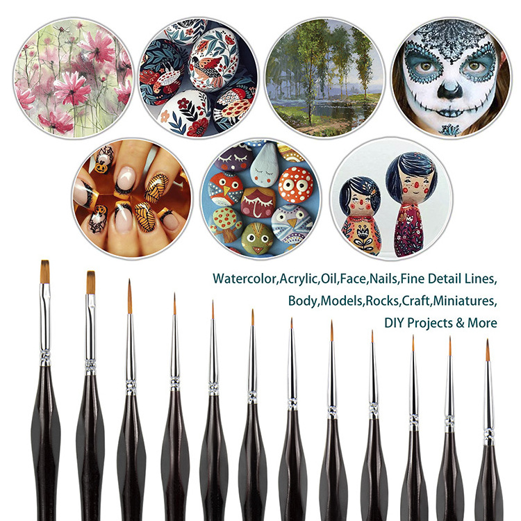 Personalized Professional Detail Premium Paint Brushes Pen Set Paint Brush for Canvas for Miniatures