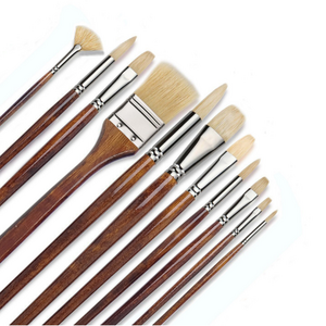 11pcs/set  Professional Paint Brush With Free Carrying Box Artist Oil Painting Brush Set