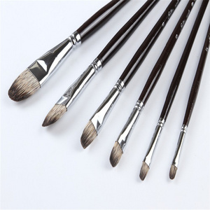 Art Brush set-Super Badger Hair Mixture-Filbert Artist Brush set for Oil ,Watercolor,Acrylic,Oil Long Handle Artist Paintbrushes