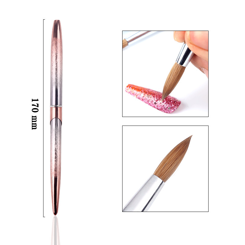 Professional Mini Manicure Pedicure Private Label Glue One Step Gel Pen Brush Nail Kolinsky Nail Art Brush